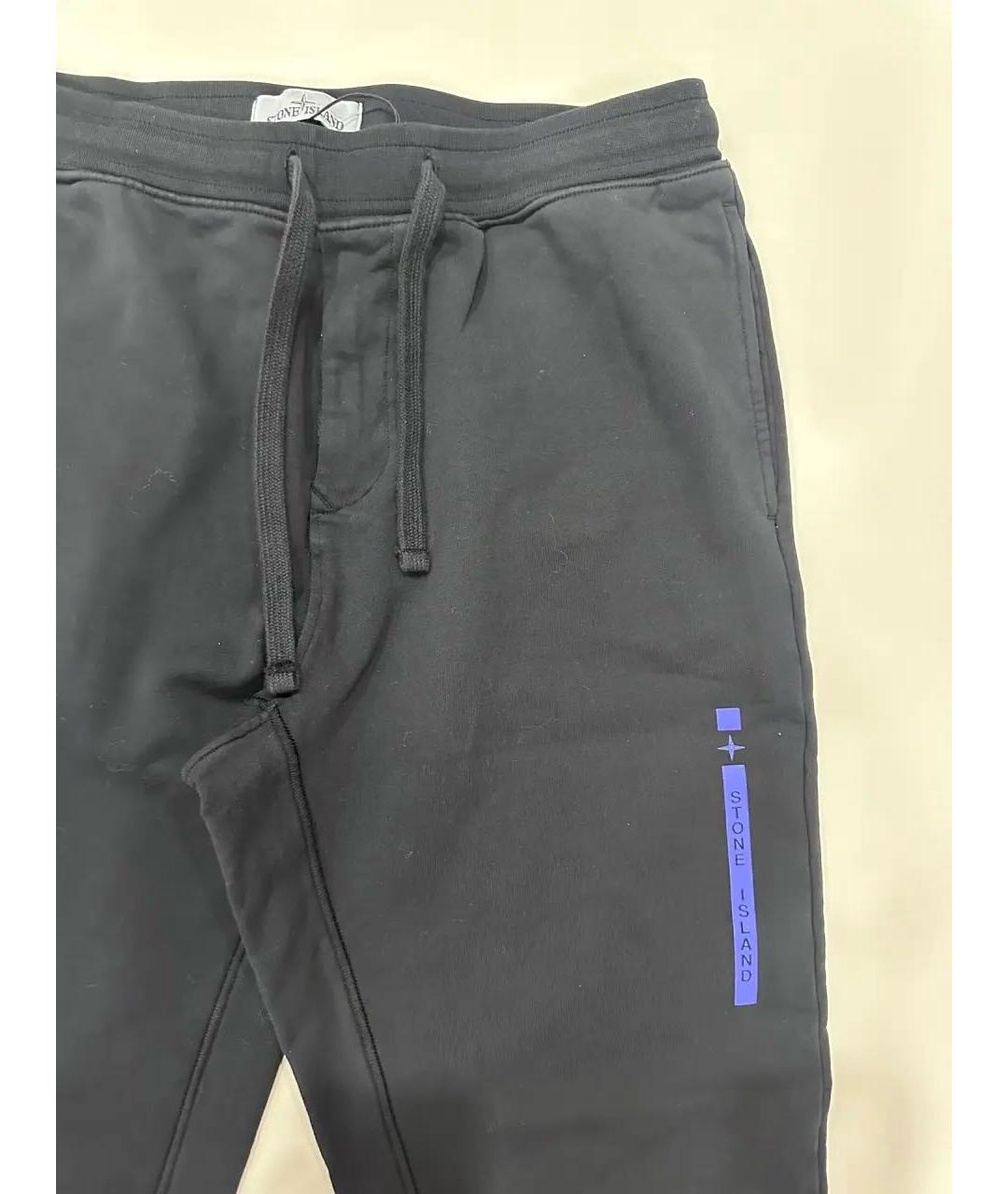 STONE ISLAND Черные хлопковые повседневные брюки, фото 4