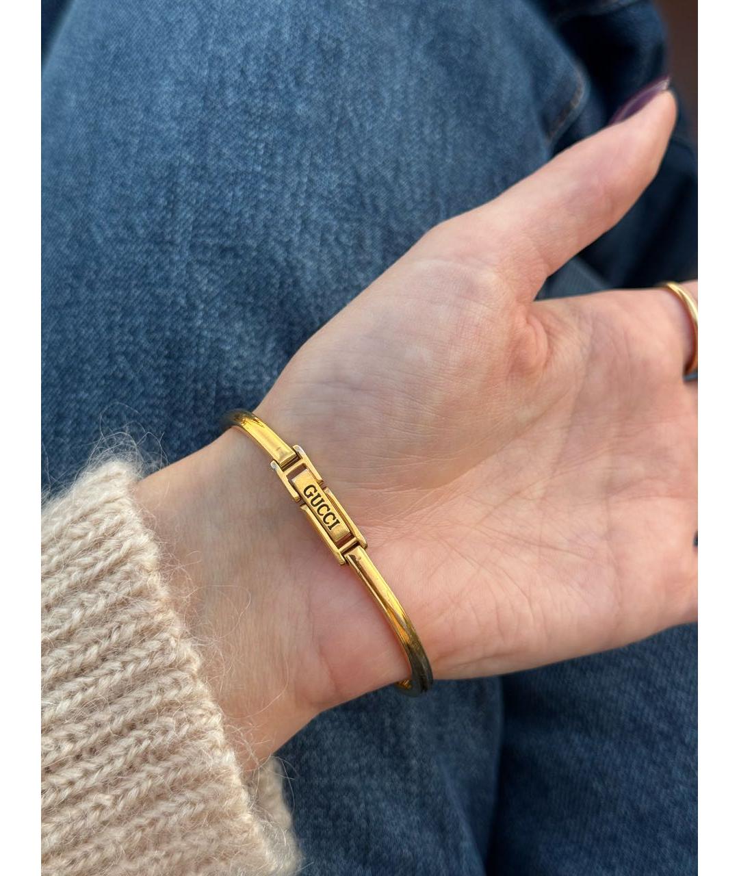 GUCCI Золотые пластиковые часы, фото 3