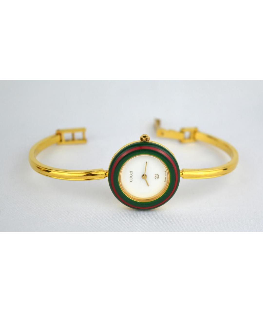 GUCCI Золотые пластиковые часы, фото 9