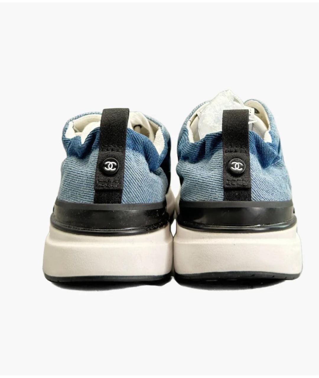 CHANEL Синие текстильные кроссовки, фото 4