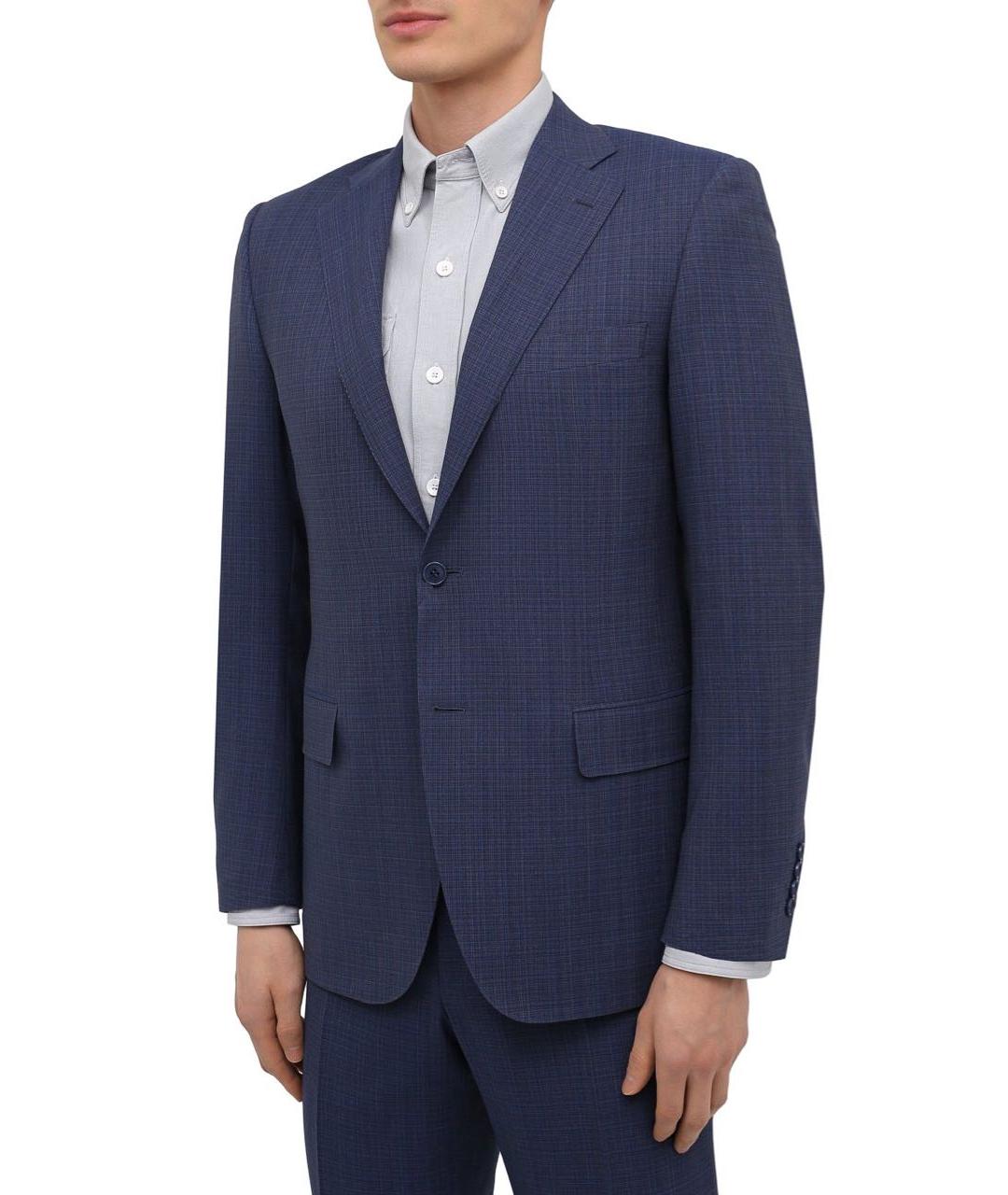 CANALI Темно-синий шерстяной пиджак, фото 2