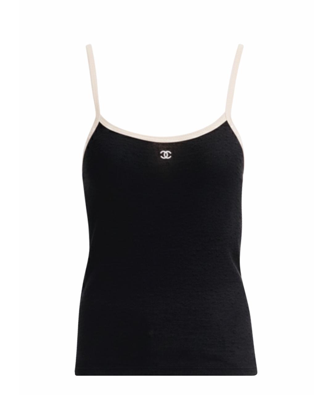 CHANEL Черная хлопковая майка, фото 1