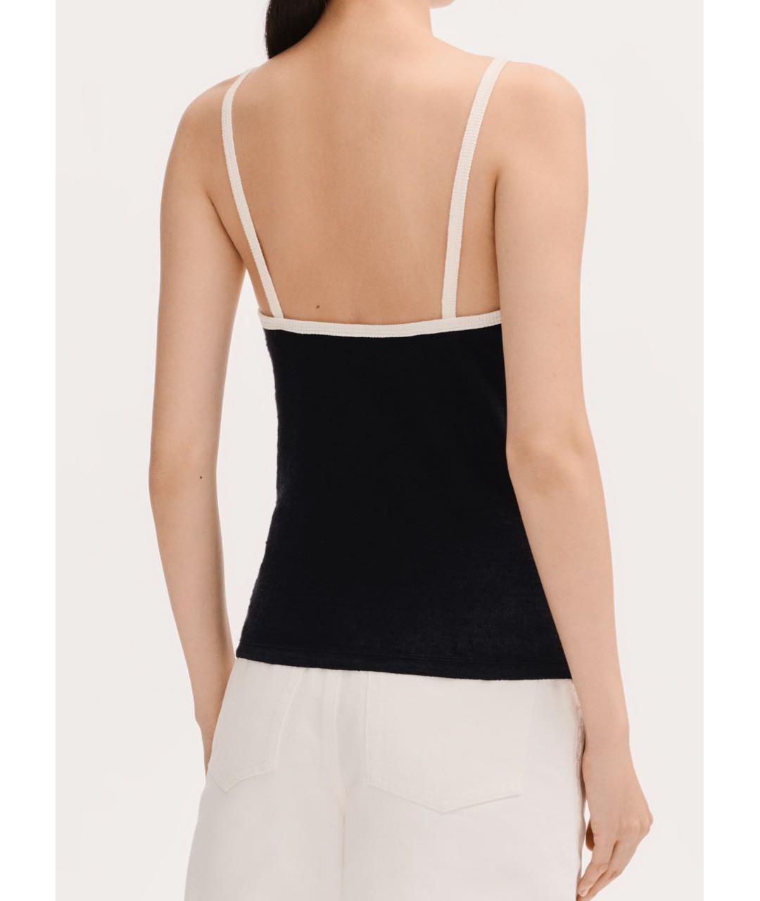 CHANEL Черная хлопковая майка, фото 2