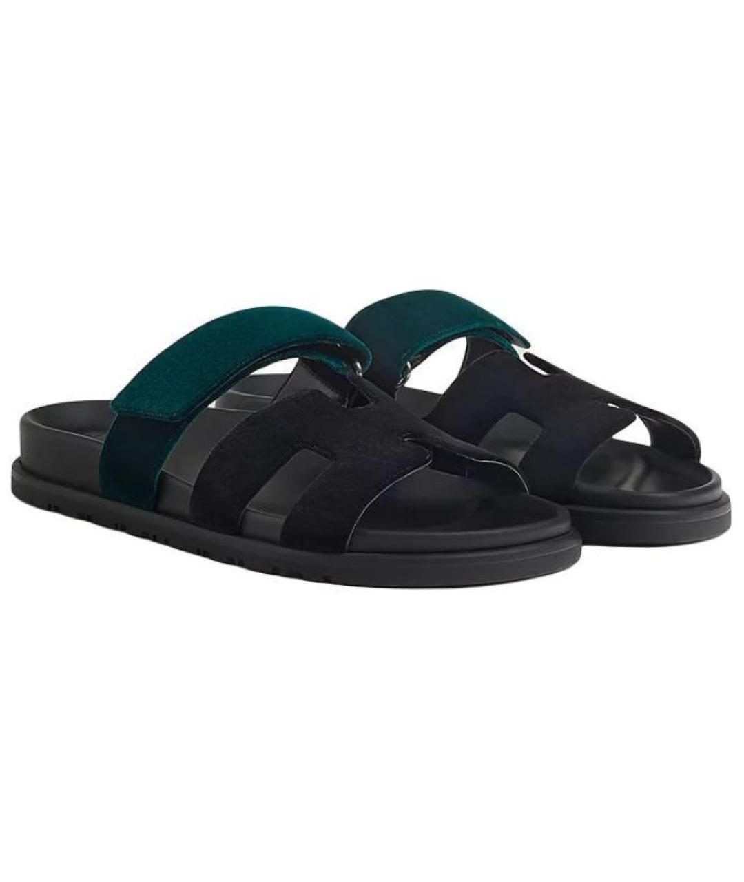 HERMES Черные сандалии, фото 3