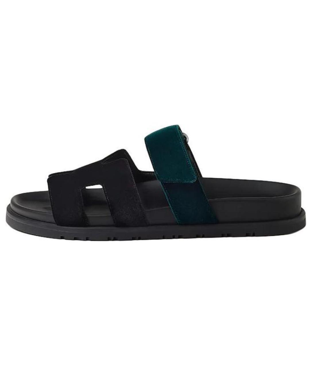 HERMES Черные сандалии, фото 2