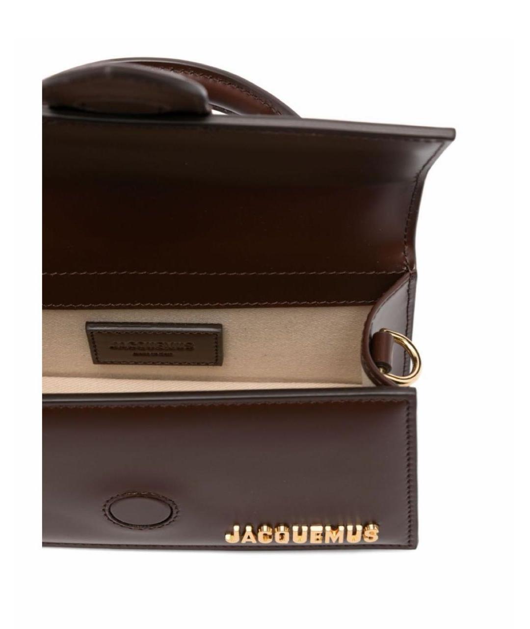 JACQUEMUS Коричневая кожаная сумка через плечо, фото 2