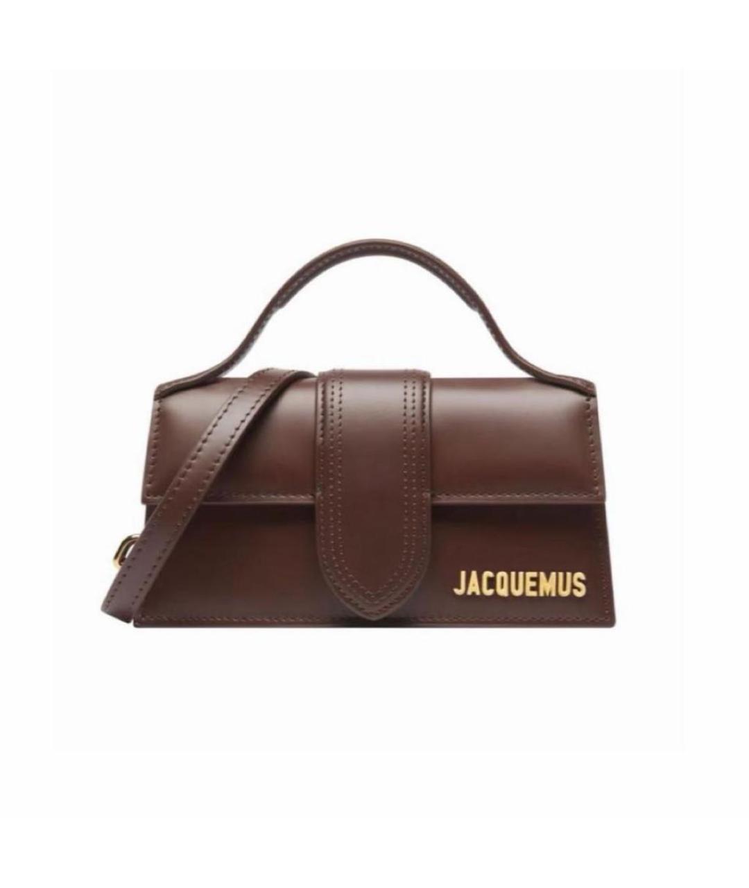 JACQUEMUS Коричневая кожаная сумка через плечо, фото 6