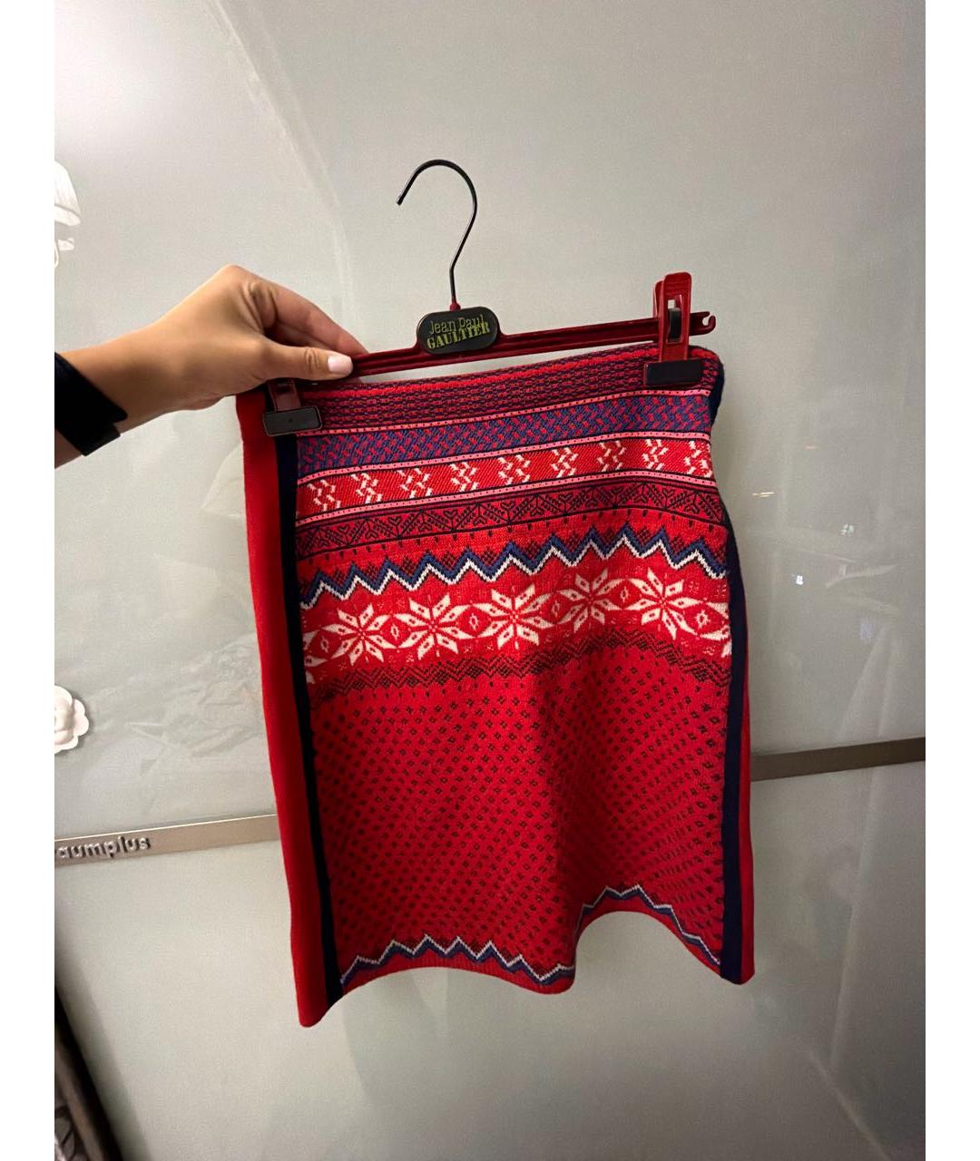 BOGNER Красная вискозная юбка миди, фото 2