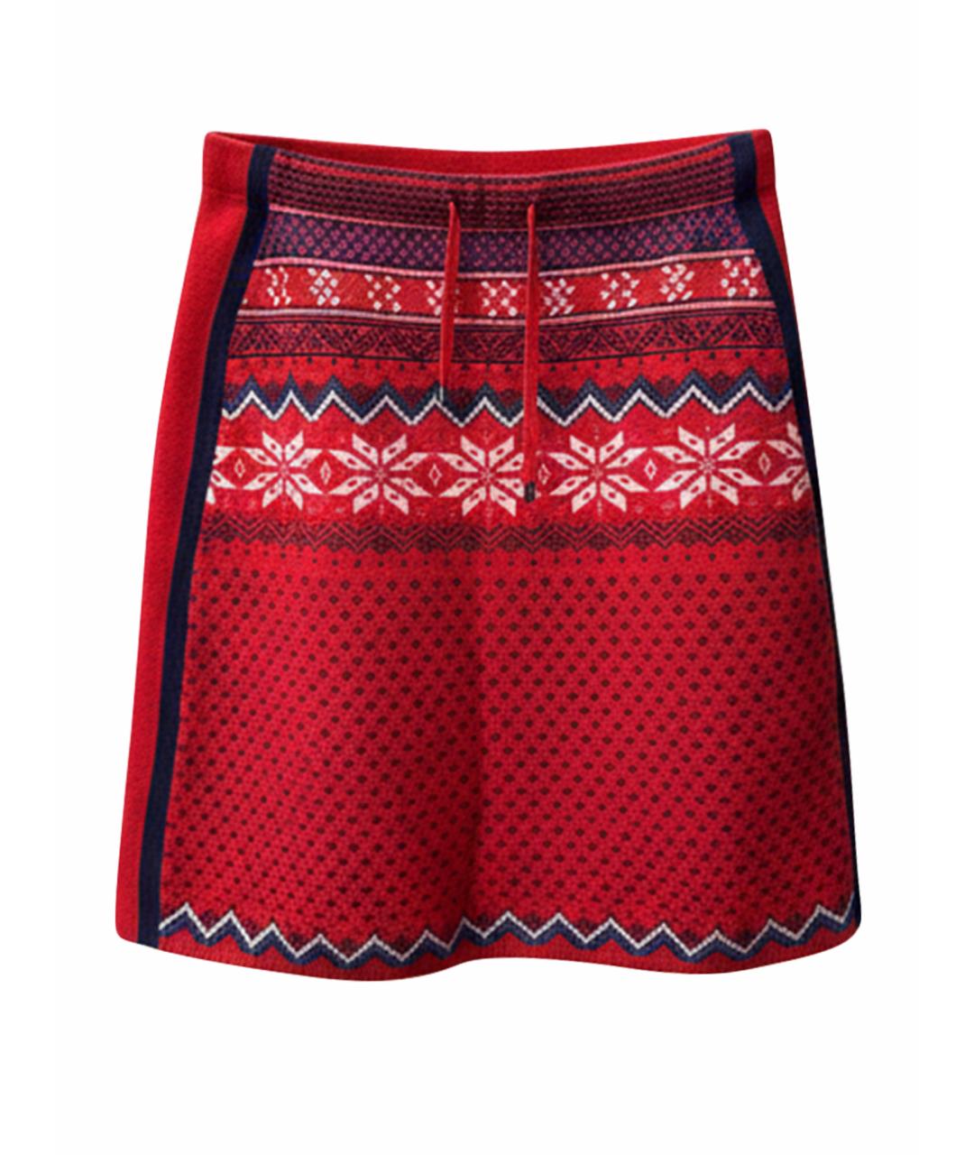 BOGNER Красная вискозная юбка миди, фото 1