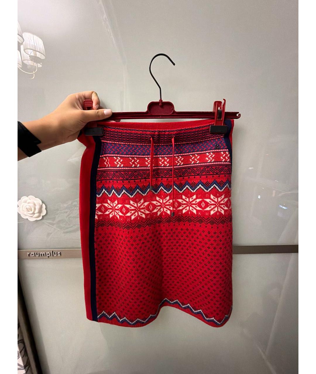 BOGNER Красная вискозная юбка миди, фото 5