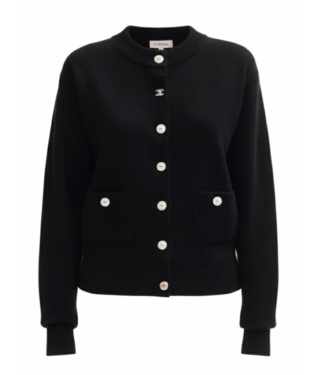 CHANEL Черный кашемировый кардиган, фото 1