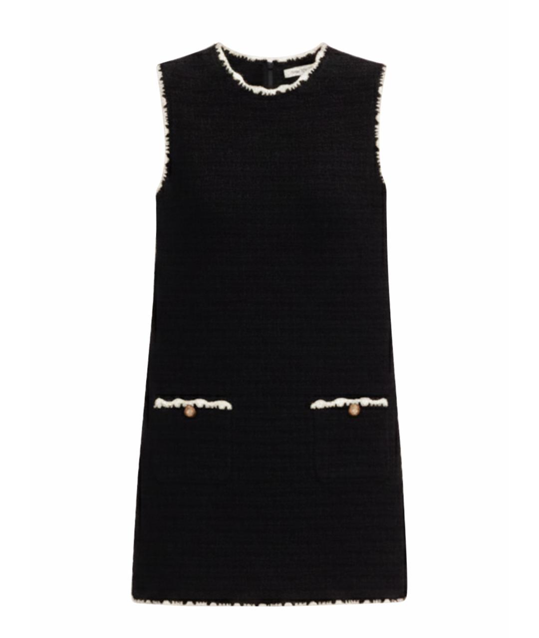 CHANEL Черное шелковое повседневное платье, фото 1