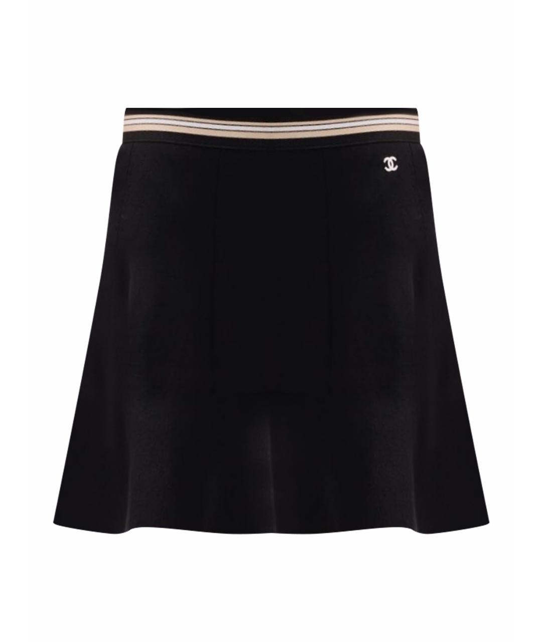 CHANEL Черная кашемировая юбка мини, фото 1