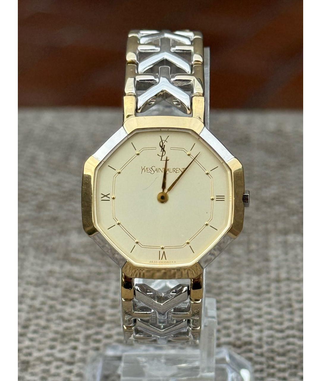 SAINT LAURENT Серебряные позолоченные часы, фото 9