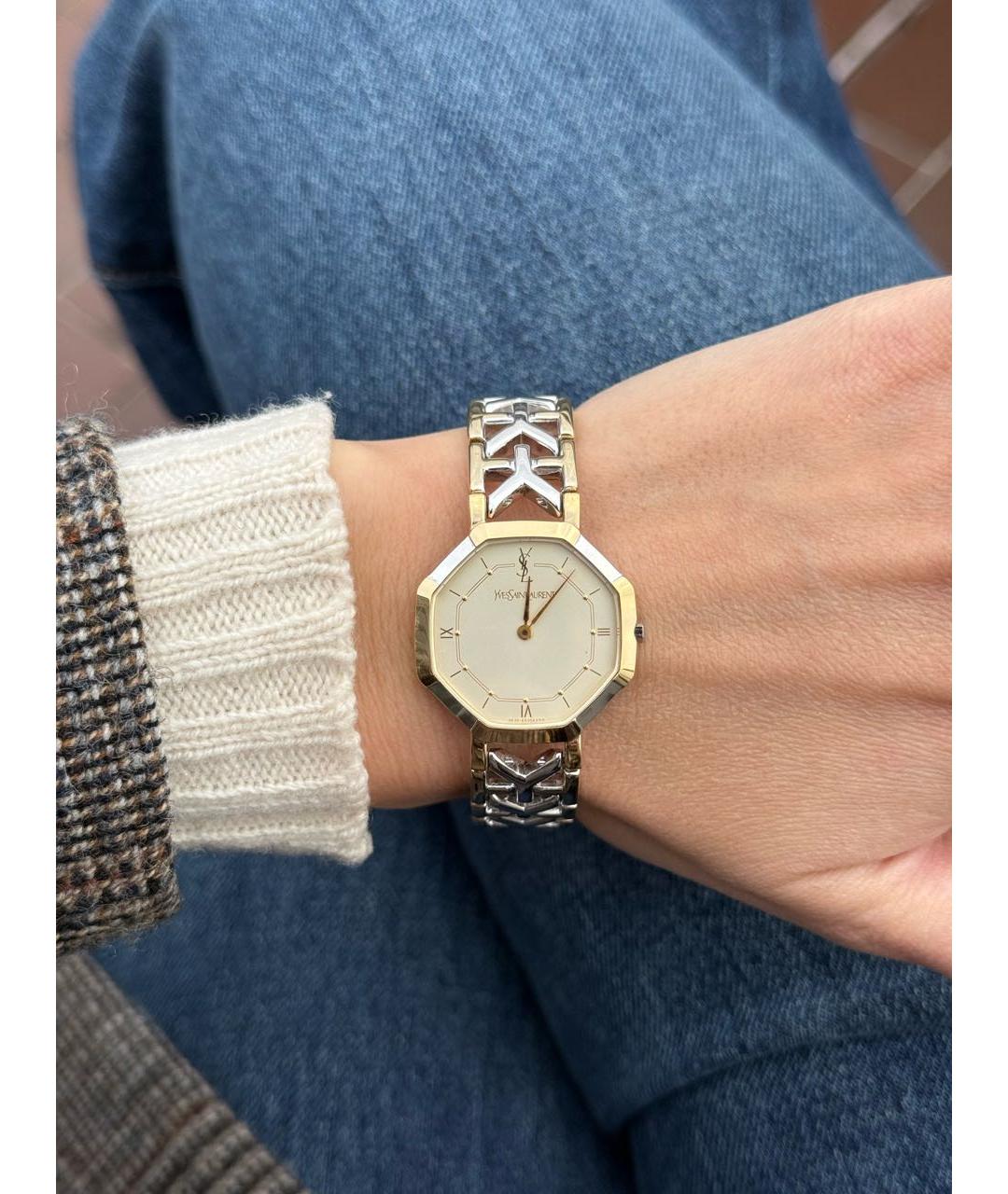 SAINT LAURENT Серебряные позолоченные часы, фото 8