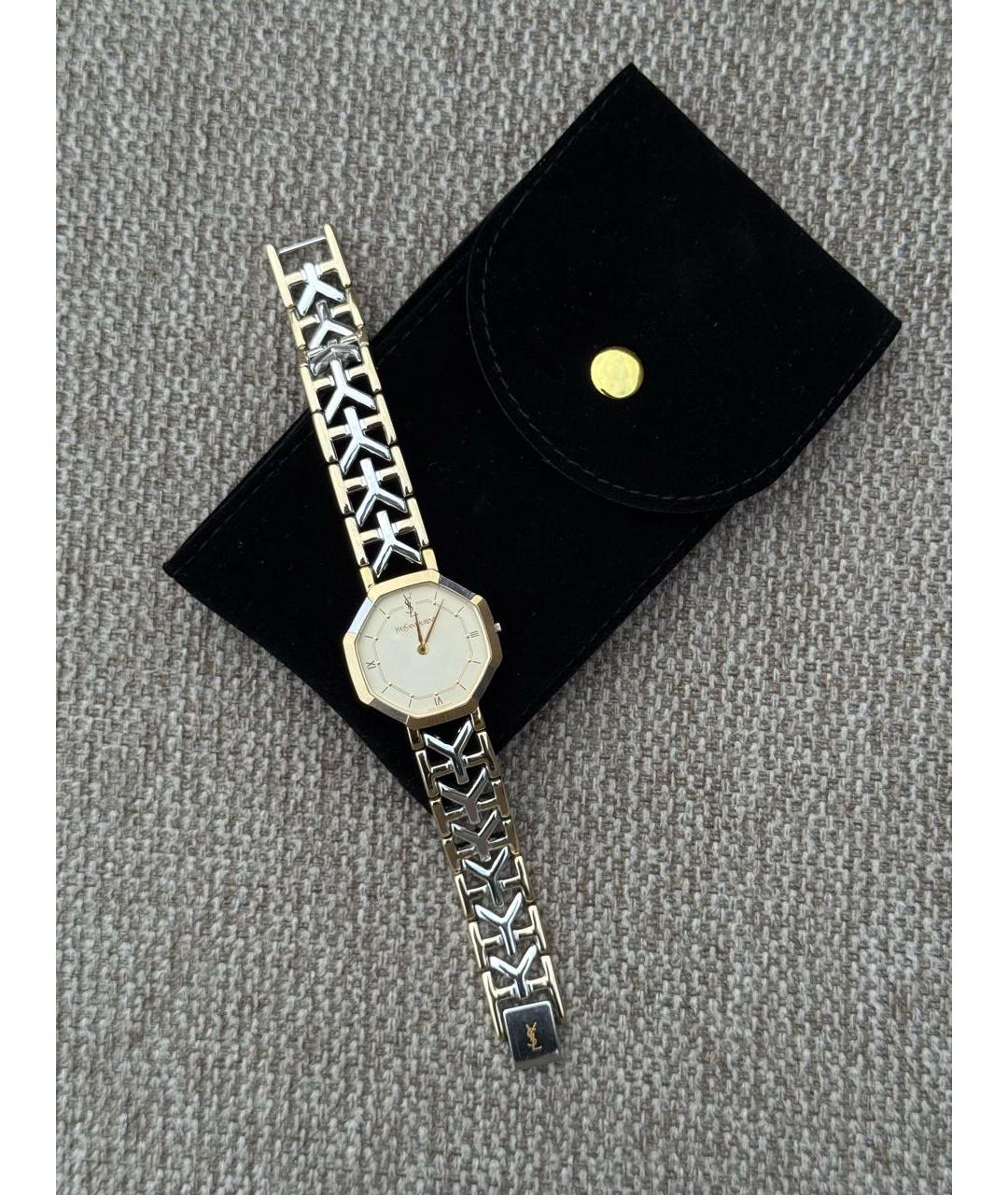 SAINT LAURENT Серебряные позолоченные часы, фото 5