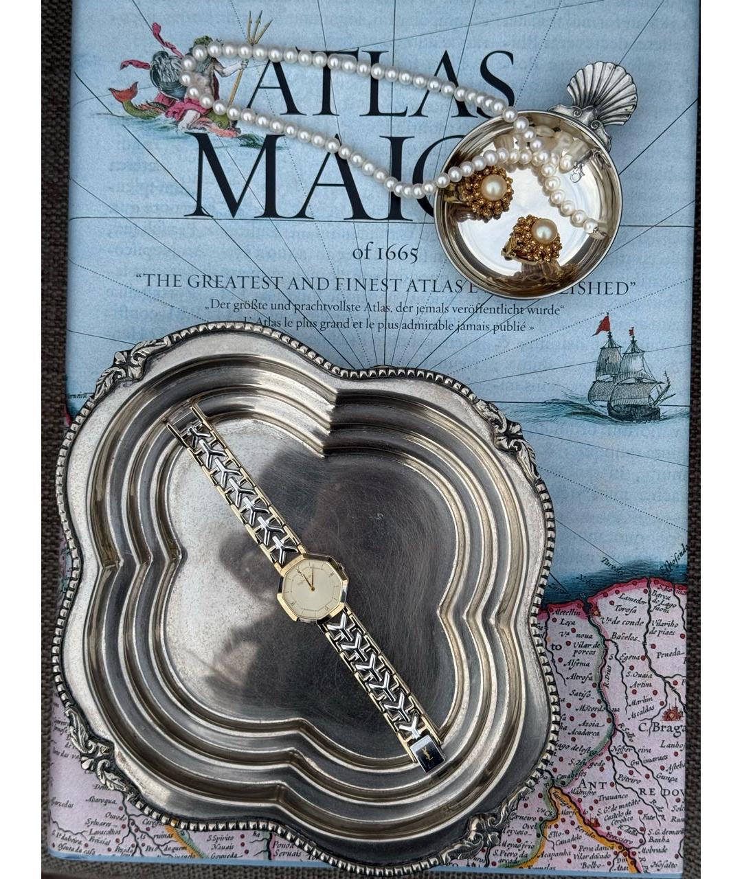 SAINT LAURENT Серебряные позолоченные часы, фото 7