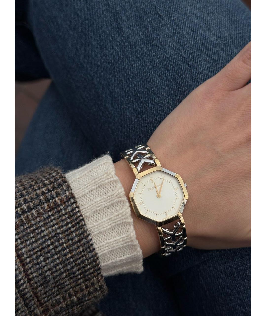 SAINT LAURENT Серебряные позолоченные часы, фото 4