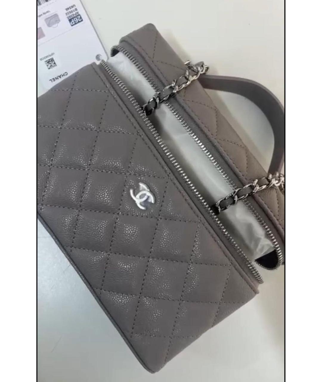 CHANEL Серая кожаная сумка через плечо, фото 2
