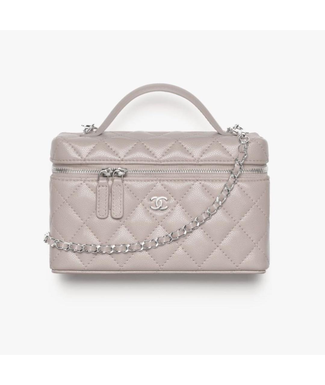 CHANEL Серая кожаная сумка через плечо, фото 3