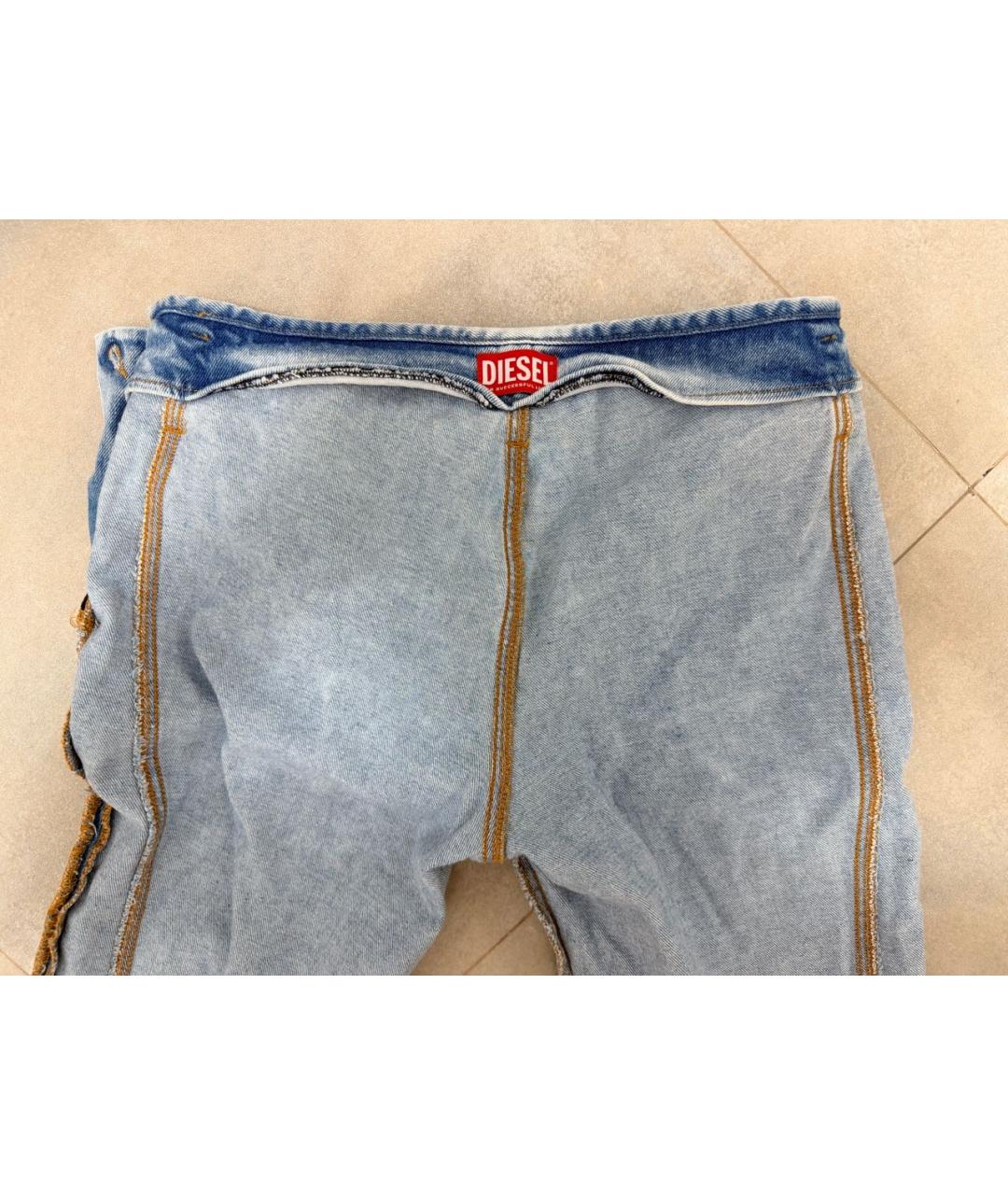 DIESEL Голубые хлопковые джинсы клеш, фото 3