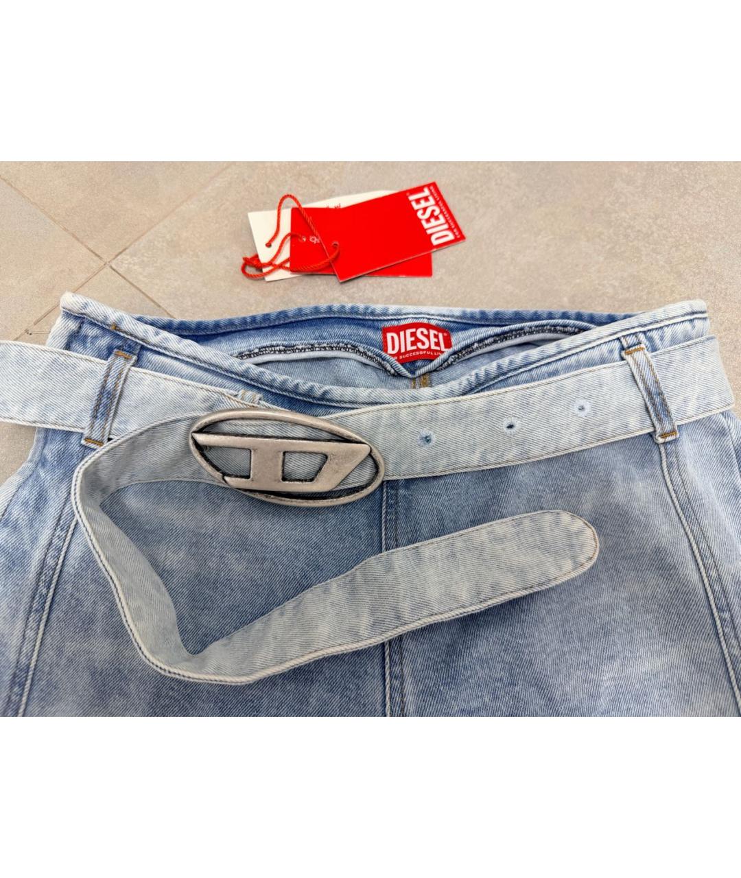DIESEL Голубые хлопковые джинсы клеш, фото 6