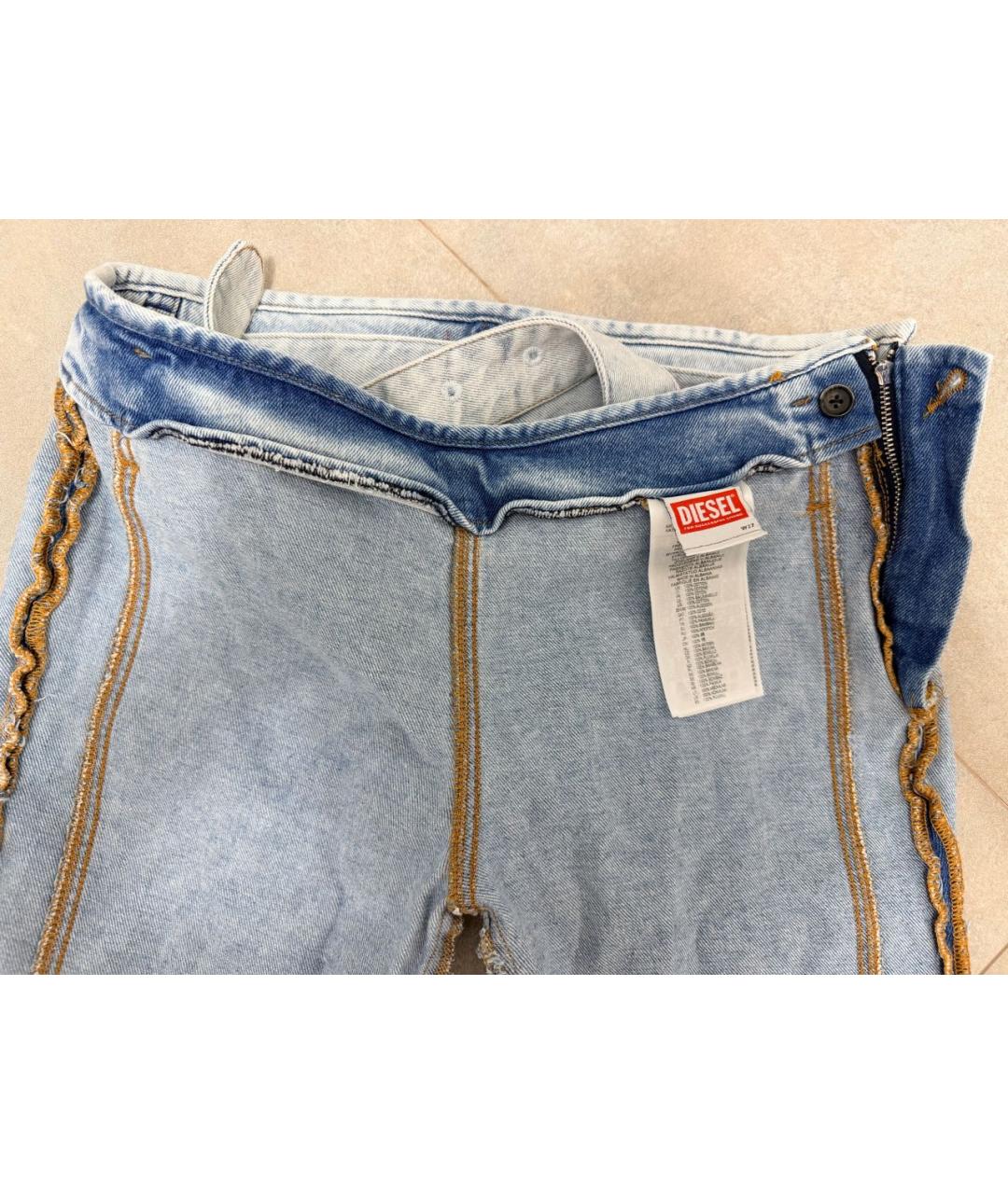 DIESEL Голубые хлопковые джинсы клеш, фото 4