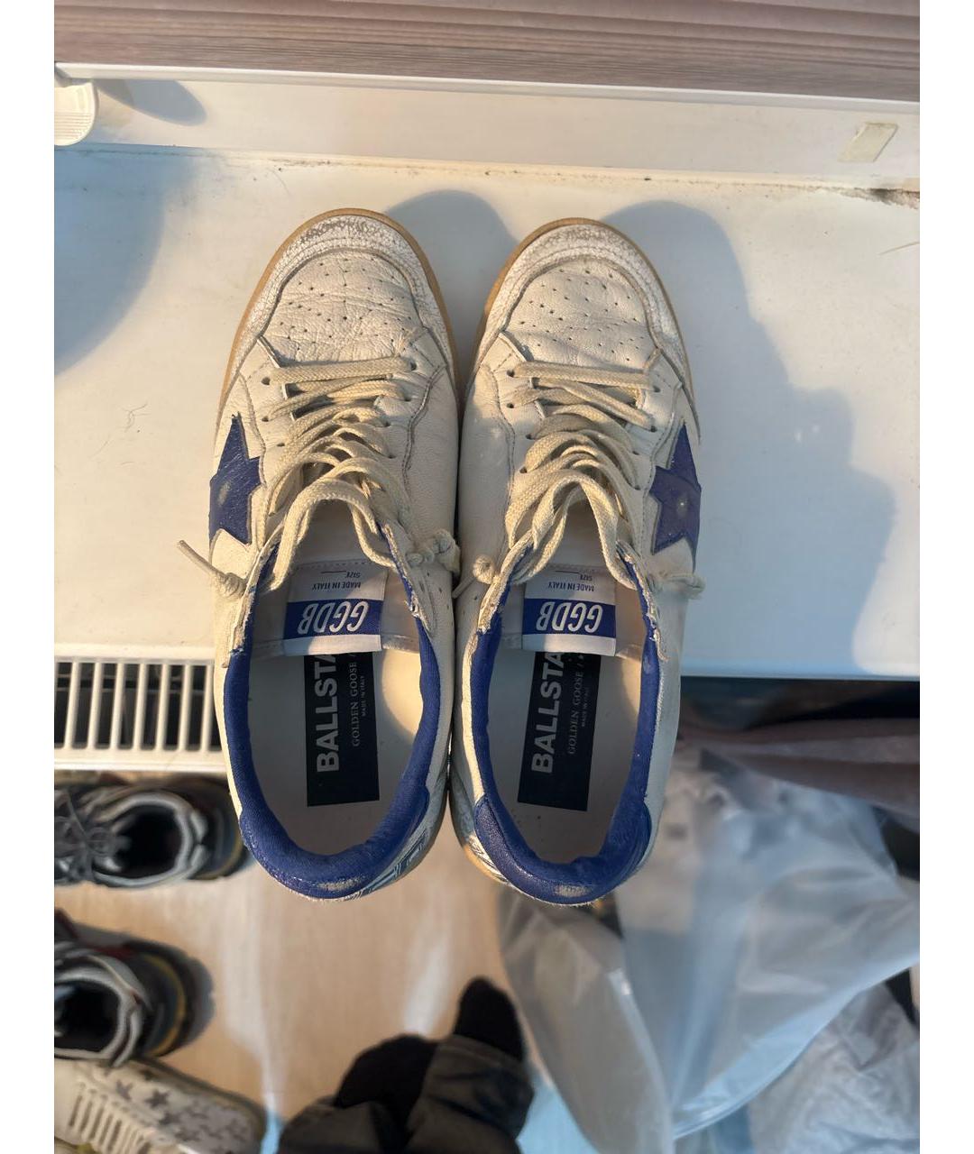 GOLDEN GOOSE DELUXE BRAND Белые кожаные низкие кроссовки / кеды, фото 3