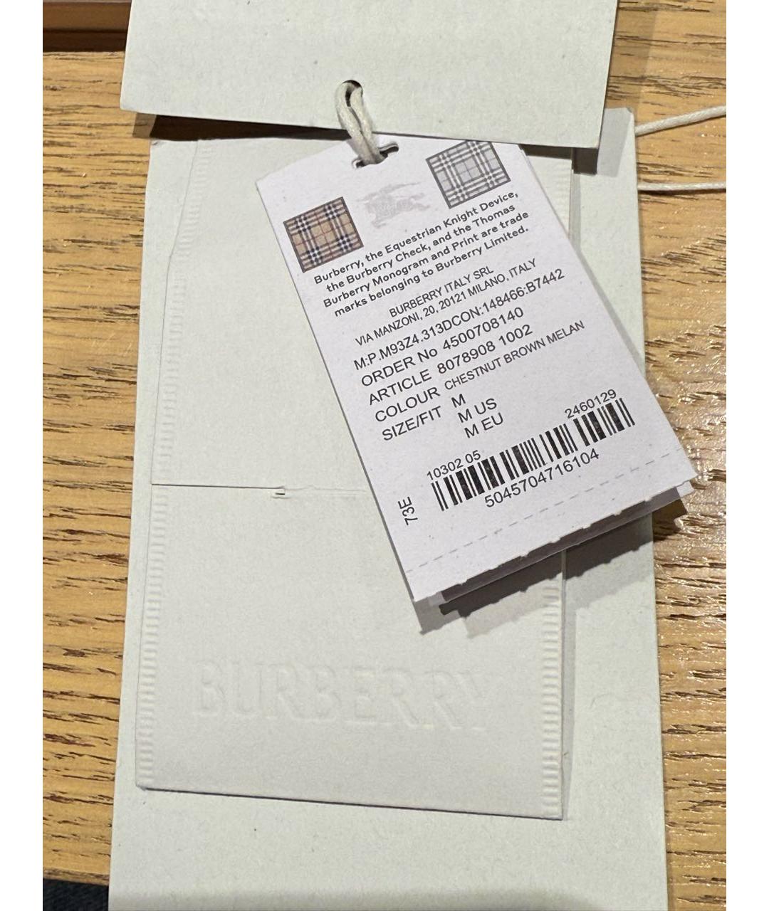 BURBERRY Коричневое шерстяное пальто, фото 6