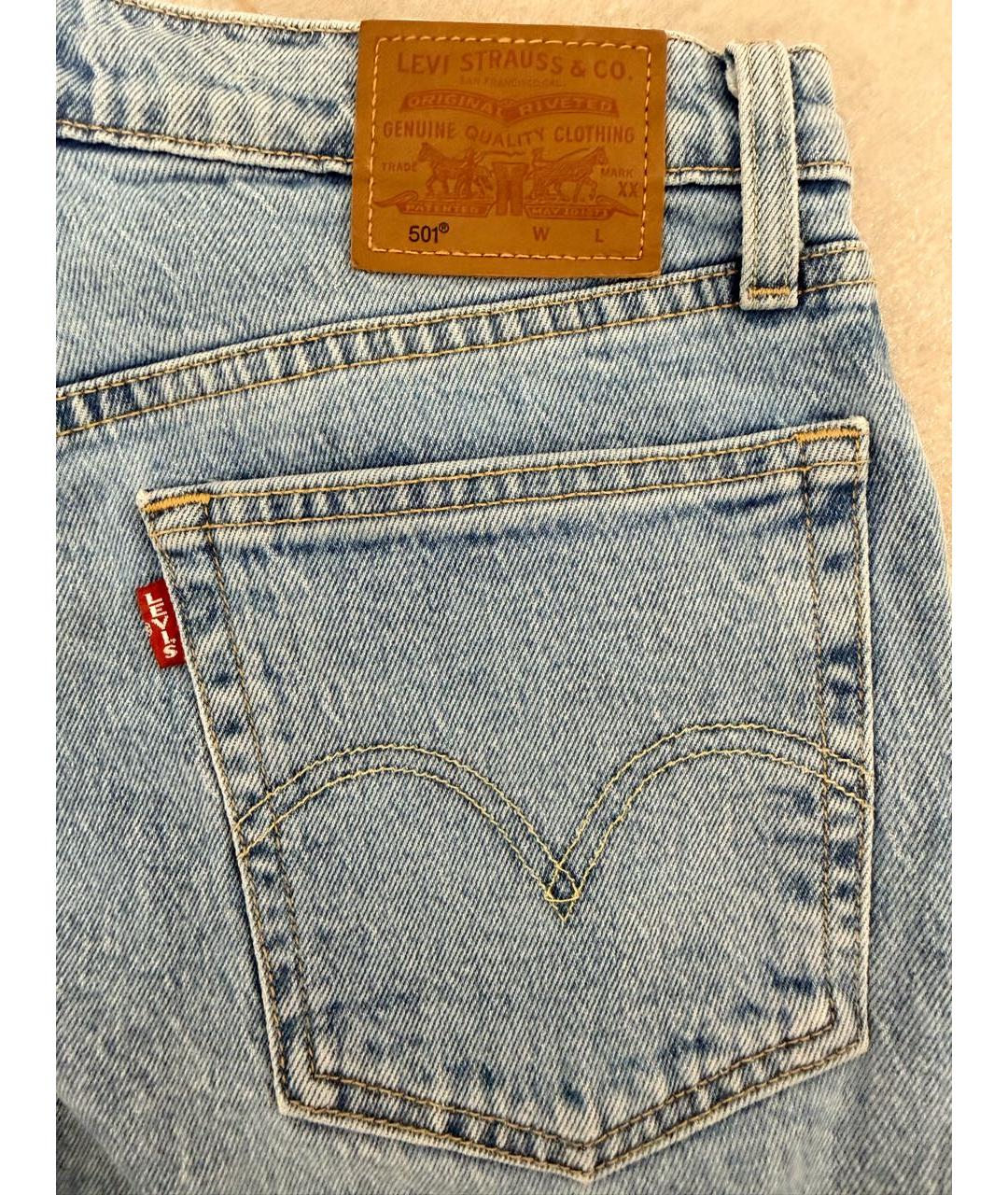 LEVI'S Голубые хлопковые прямые джинсы, фото 8