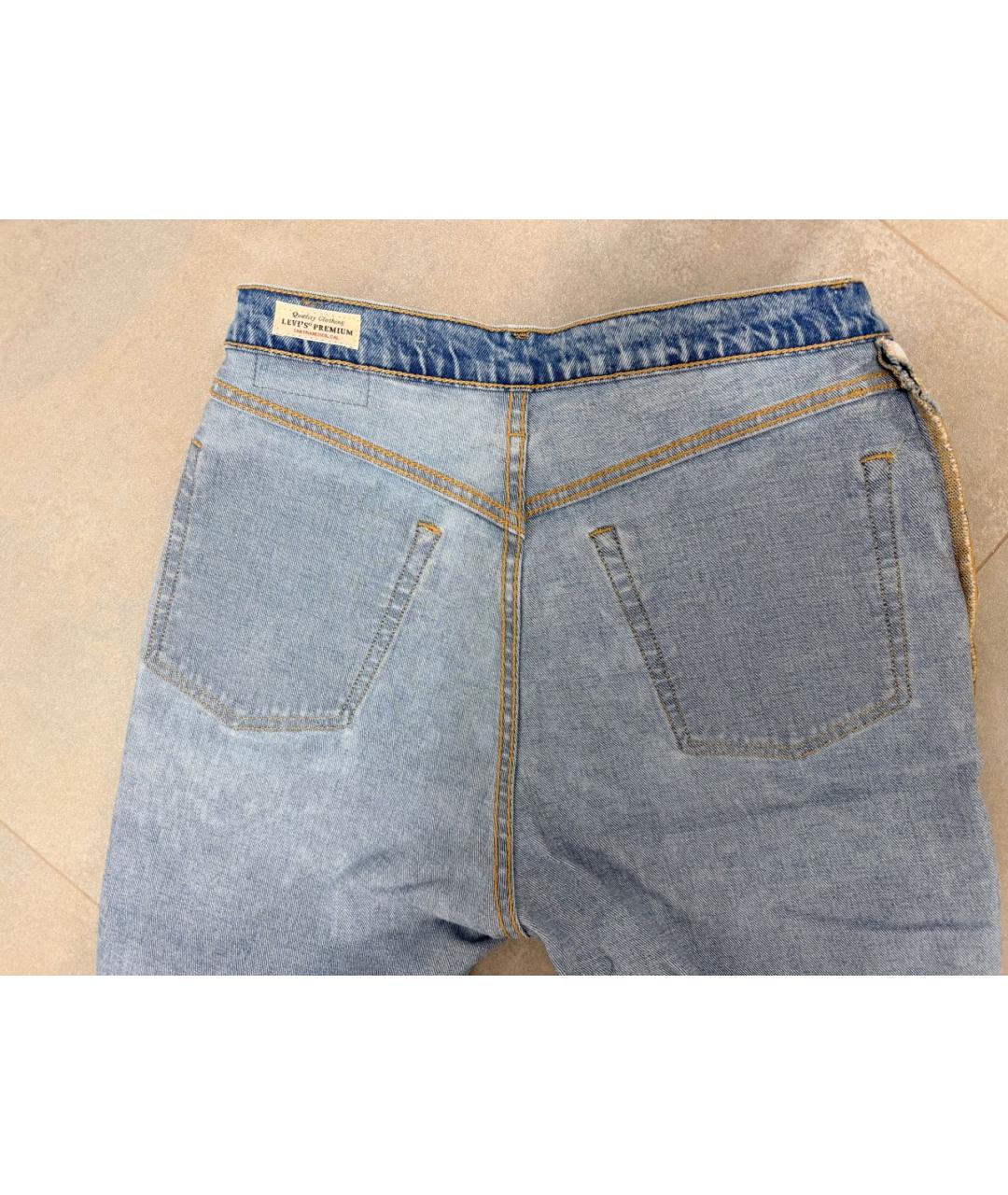 LEVI'S Голубые хлопковые прямые джинсы, фото 3