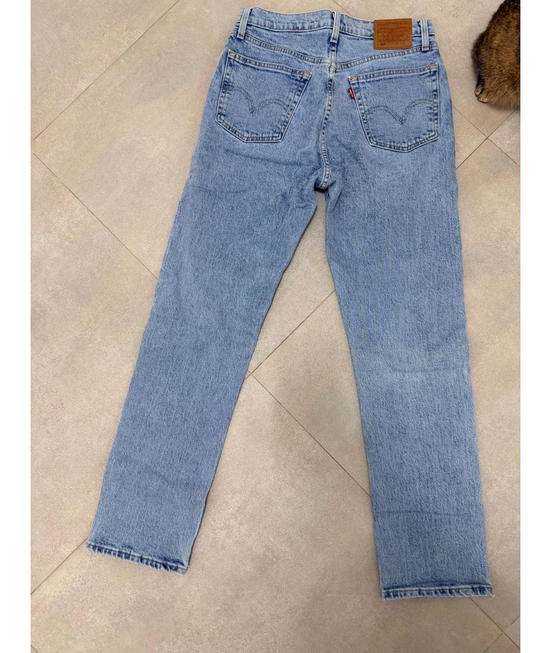 LEVI'S Голубые хлопковые прямые джинсы, фото 2