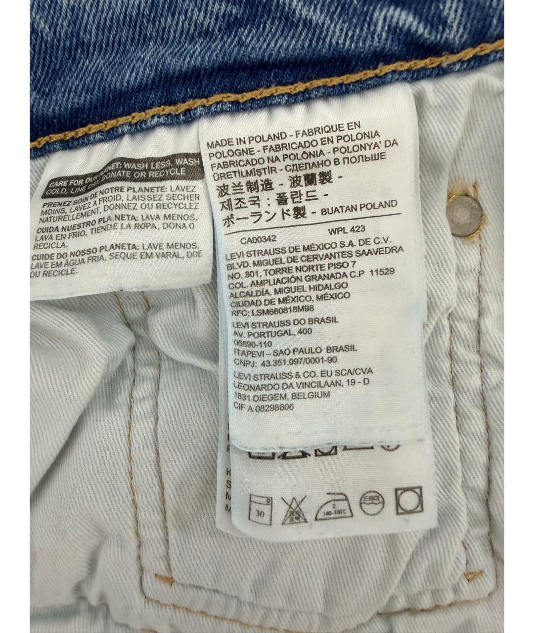 LEVI'S Голубые хлопковые прямые джинсы, фото 7