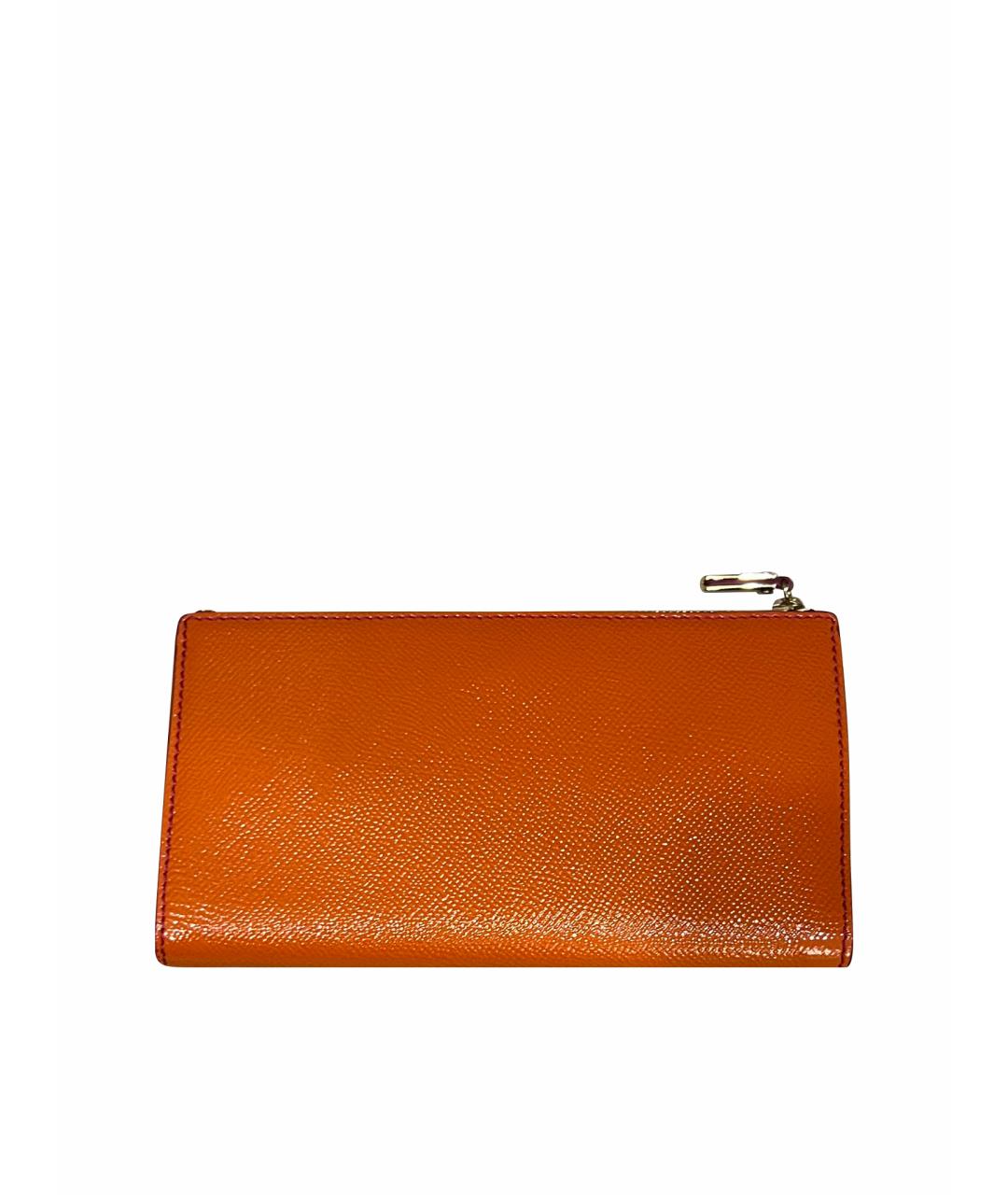 BURBERRY Оранжевый кожаный кошелек, фото 1