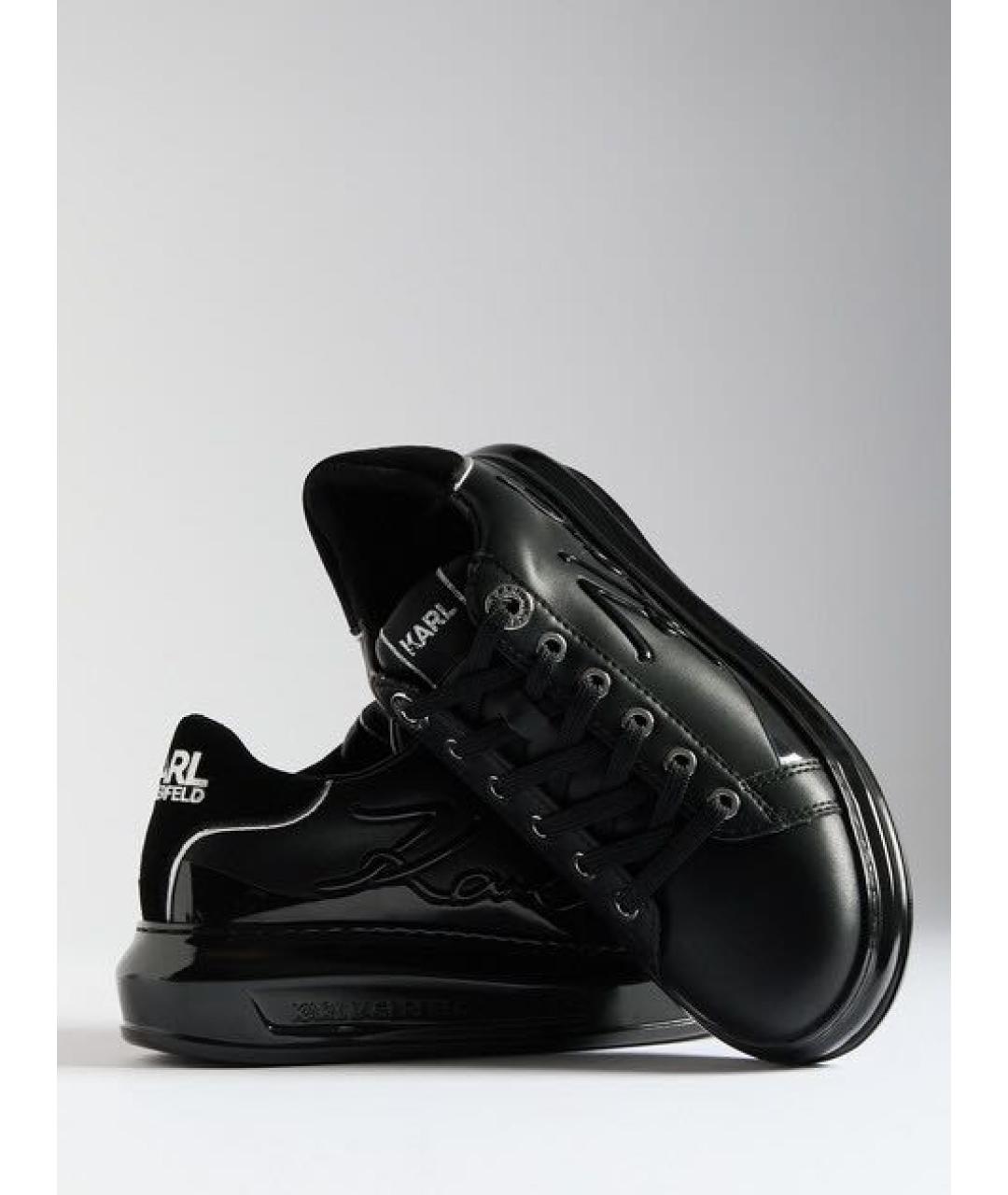 KARL LAGERFELD Черные кожаные кеды, фото 5