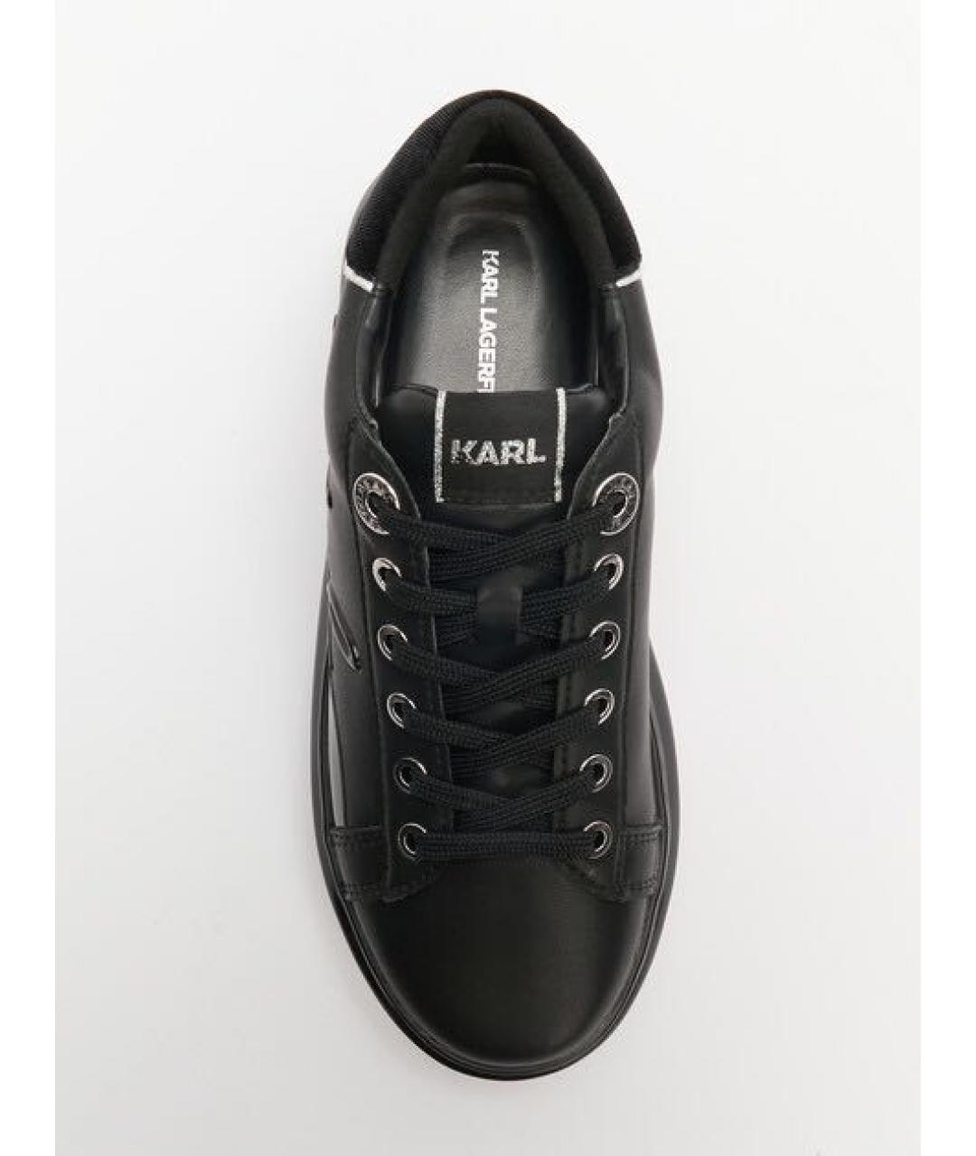 KARL LAGERFELD Черные кожаные кеды, фото 3