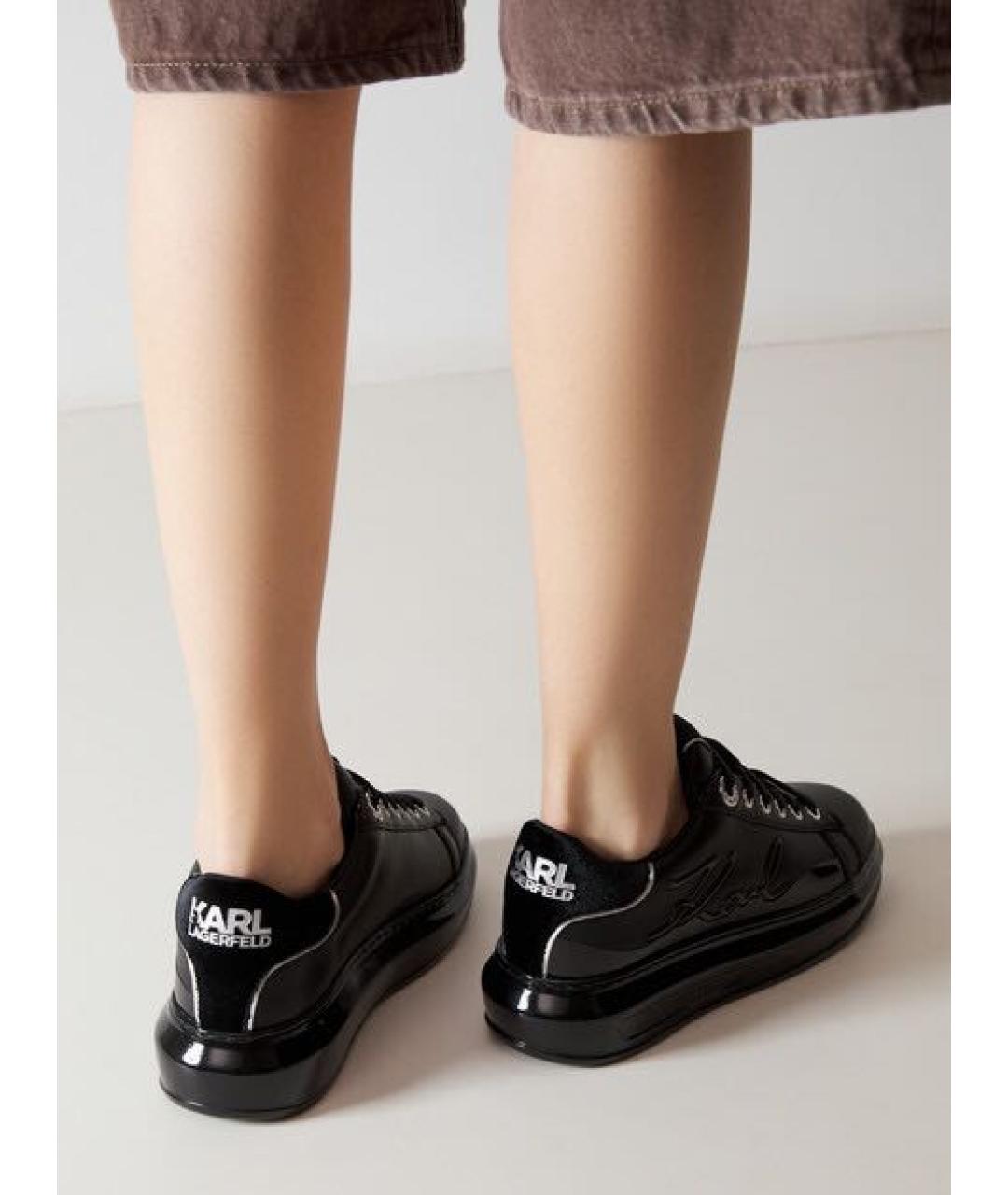 KARL LAGERFELD Черные кожаные кеды, фото 4