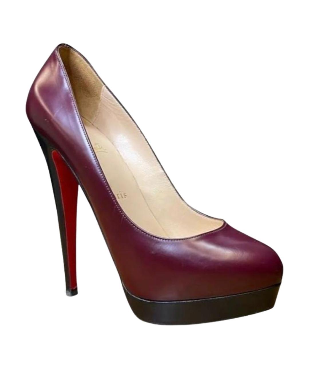 CHRISTIAN LOUBOUTIN Бордовые кожаные туфли, фото 1