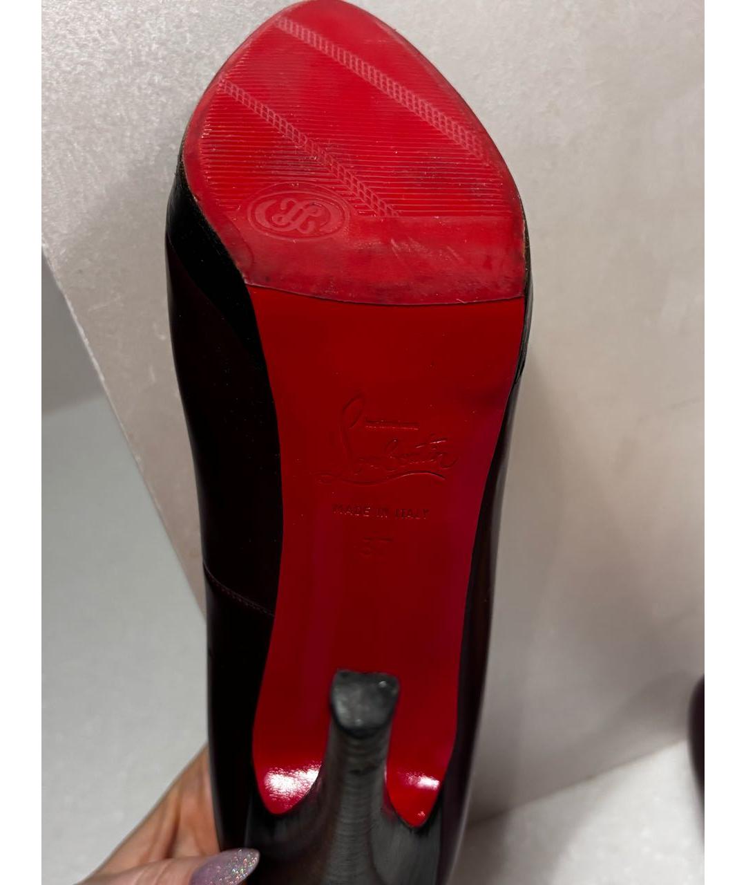 CHRISTIAN LOUBOUTIN Бордовые кожаные туфли, фото 6