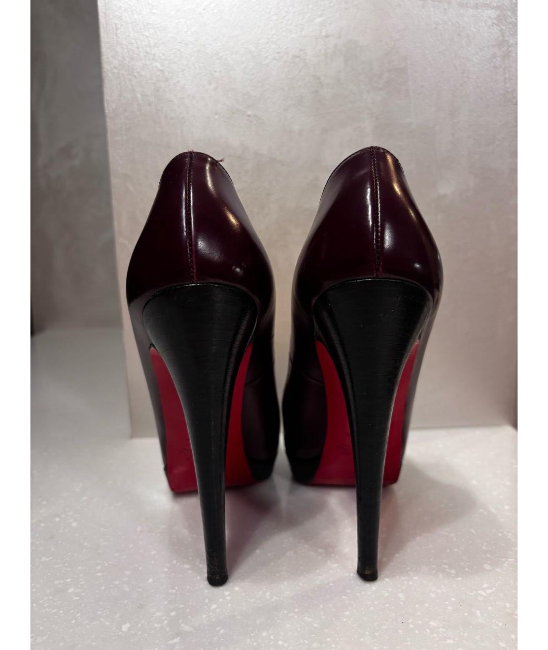 CHRISTIAN LOUBOUTIN Бордовые кожаные туфли, фото 5