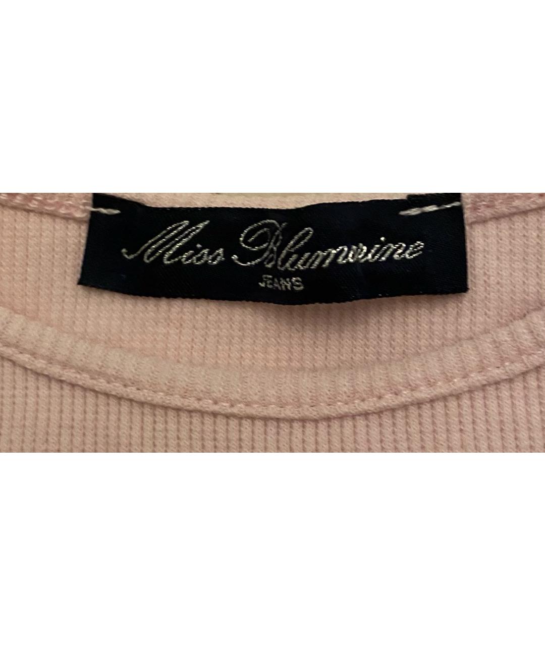 MISS BLUMARINE Розовый хлопковый детская футболка / топ, фото 4