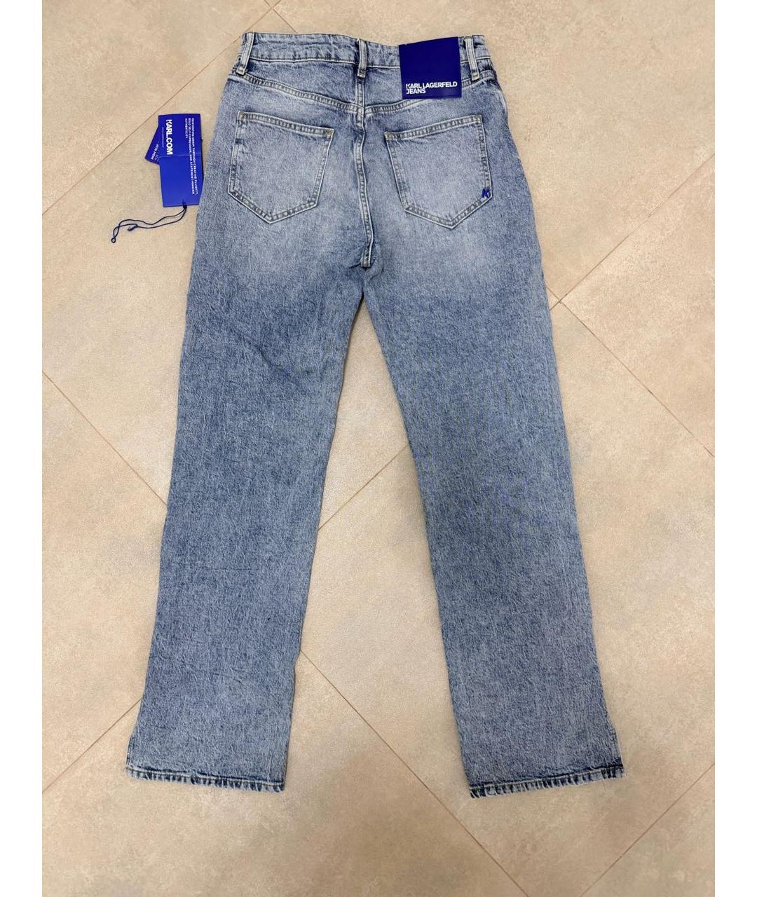 KARL LAGERFELD Голубые хлопко-эластановые прямые джинсы, фото 2
