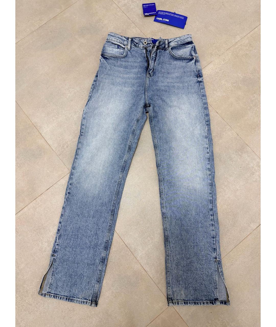 KARL LAGERFELD Голубые хлопко-эластановые прямые джинсы, фото 9