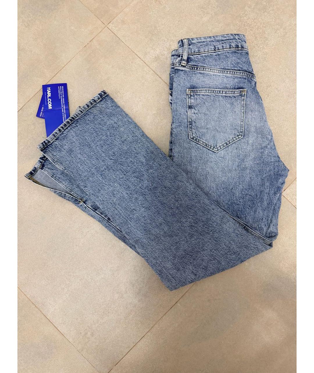 KARL LAGERFELD Голубые хлопко-эластановые прямые джинсы, фото 7