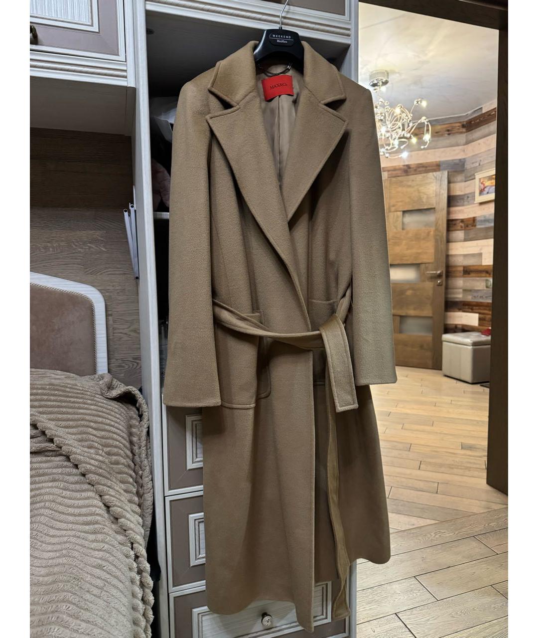 MAX&CO Бежевое шерстяное пальто, фото 9