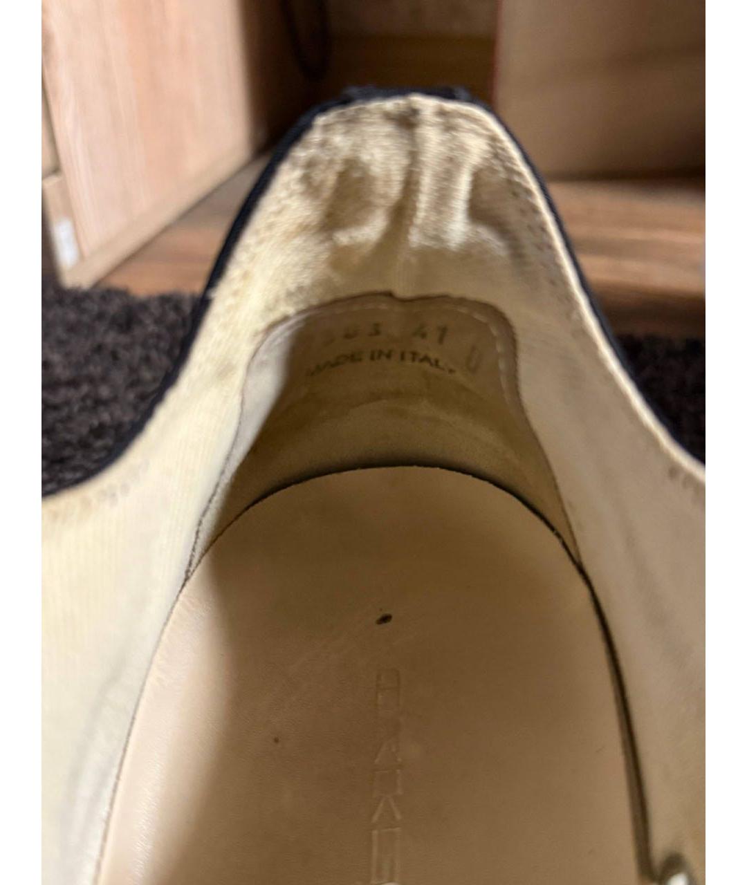 RICK OWENS Черные текстильные низкие кроссовки / кеды, фото 6