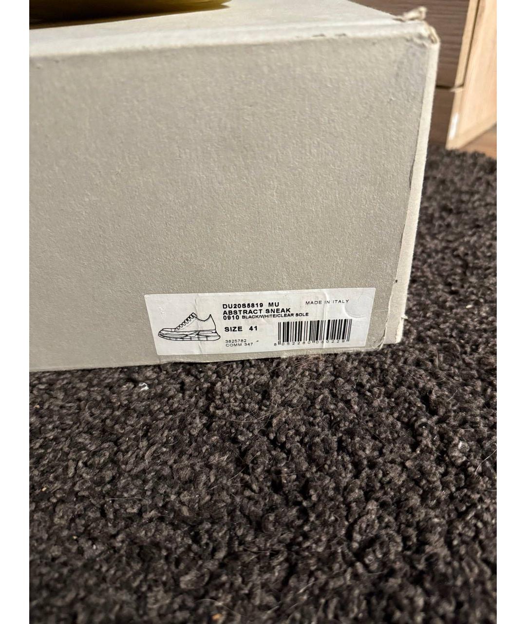 RICK OWENS Черные текстильные низкие кроссовки / кеды, фото 7