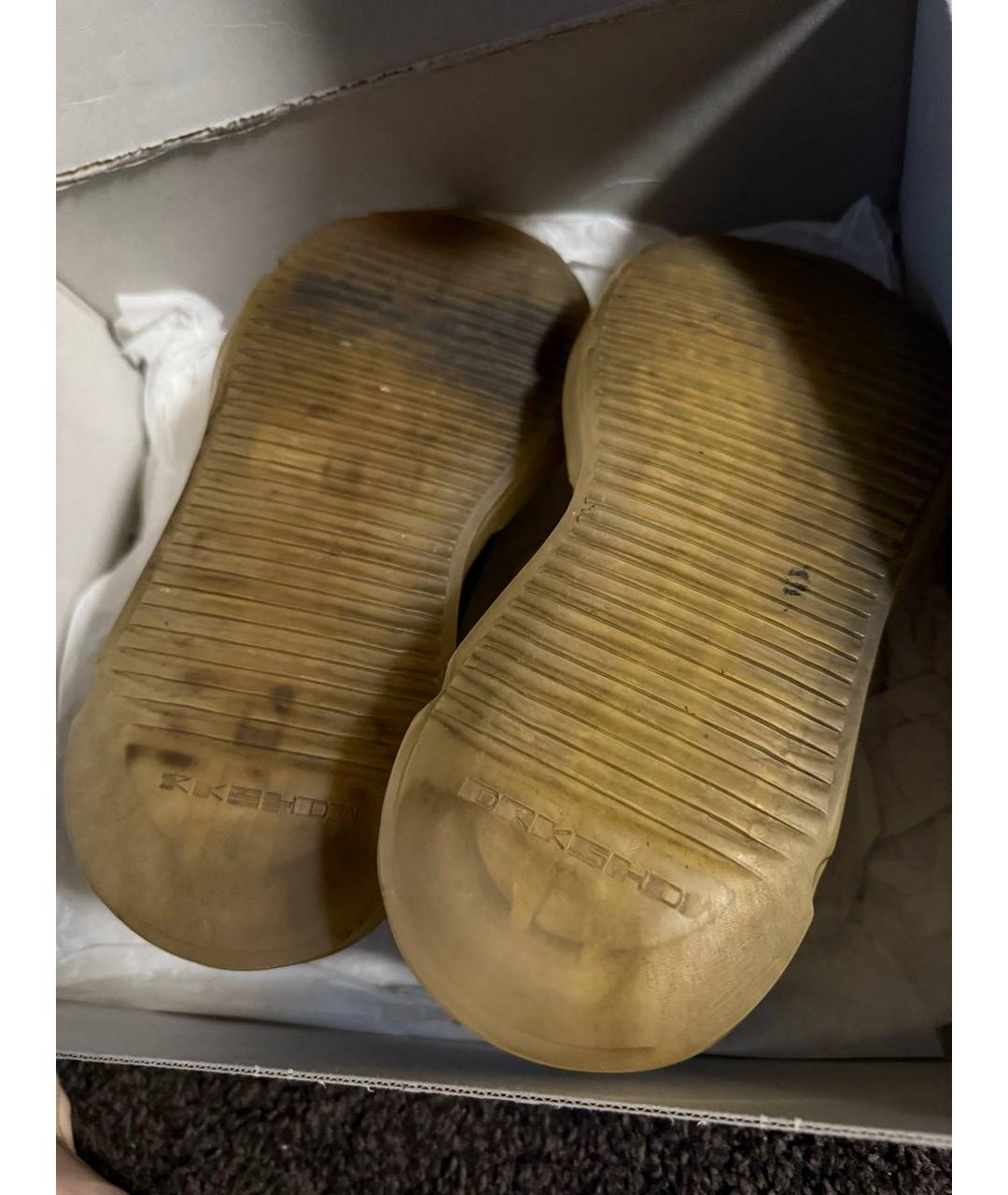 RICK OWENS Черные текстильные низкие кроссовки / кеды, фото 4