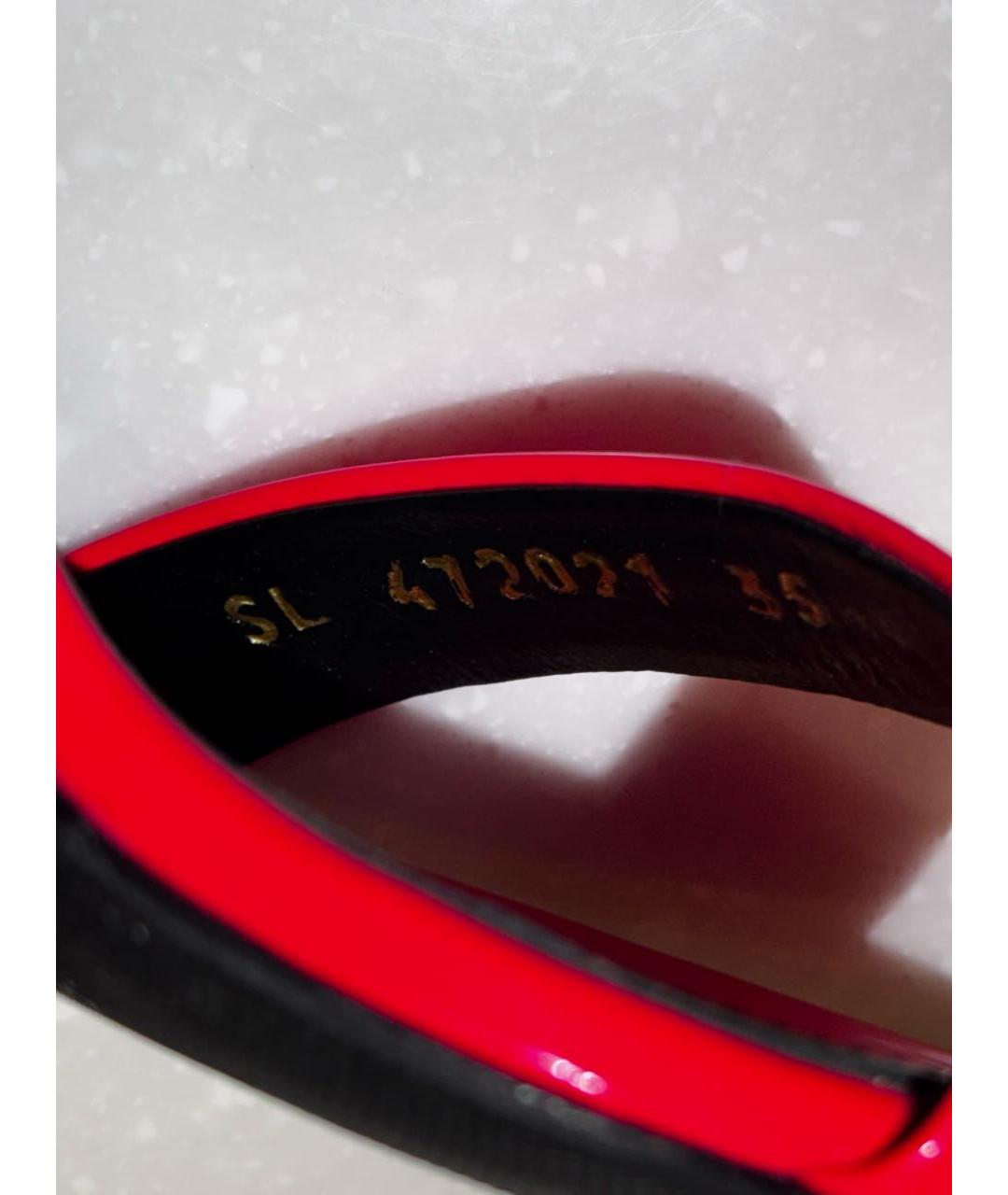 SAINT LAURENT Фуксия босоножки из лакированной кожи, фото 6