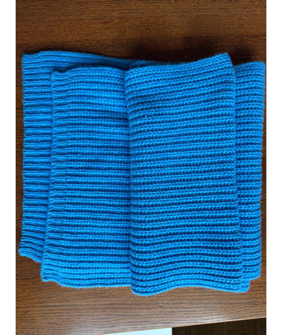 LORO PIANA Голубой кашемировый шарф, фото 7